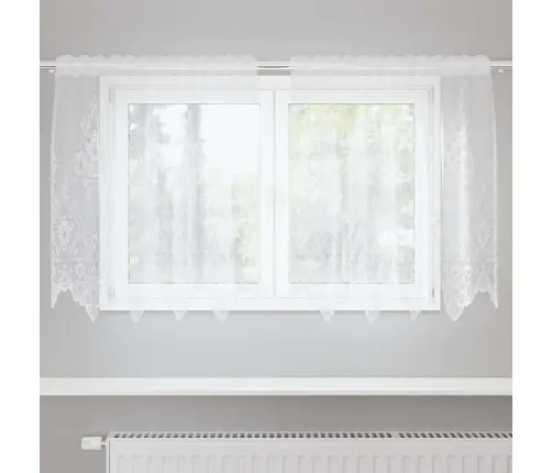 Nėrinių Užuolaida Su Užuolaidomis Balta 150X100Cm Poliesteris