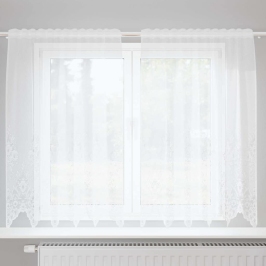 Aizkari Ar Aizkariem Balts 500X100Cm Poliesters Vidaxl