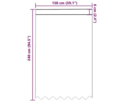 Nėrinių Užuolaida Gėlių Balta 240 X 150 Cm Poliesteris
