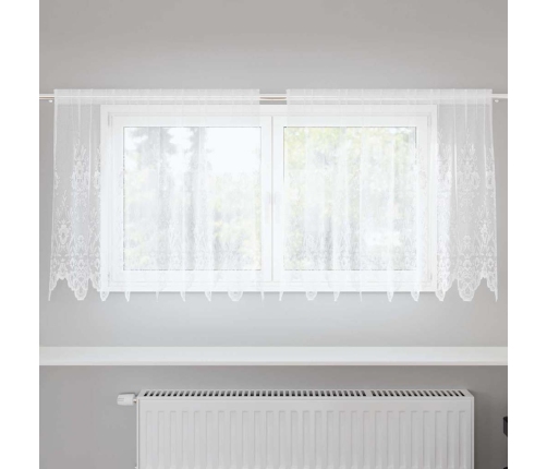 Aizkari Ar Aizkariem Balts 200 X 80 Cm Poliesters Vidaxl