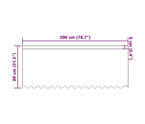 Aizkari Ar Aizkariem Balts 200 X 80 Cm Poliesters Vidaxl