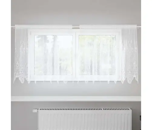 Aizkari Ar Aizkariem Balts 200 X 100 Cm Poliesters Vidaxl
