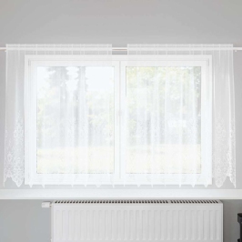 Aizkari Ar Aizkariem Balts 500X100Cm Poliesters Vidaxl