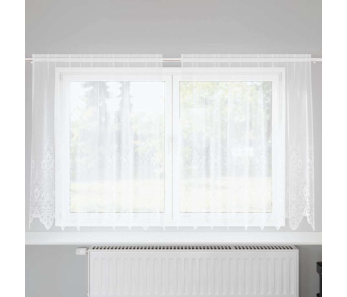 Aizkari Ar Aizkariem Balts 200 X 140 Cm Poliesters Vidaxl
