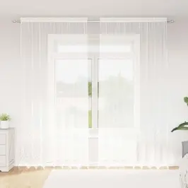 Užuolaidos Su Užuolaidomis Balta 500X100Cm Poliesteris