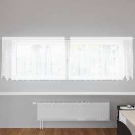 Aizkari Ar Aizkariem Balts 500X100Cm Poliesters Vidaxl
