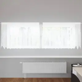 Aizkari Ar Aizkariem Balts 500X100Cm Poliesters Vidaxl