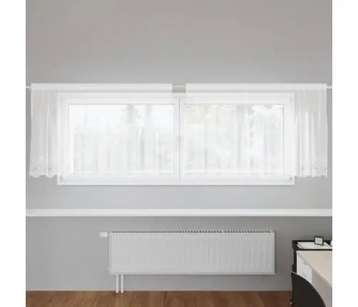 Lina Kardin Kardinatega Lilled Valge 100 X 300 Cm Polüester