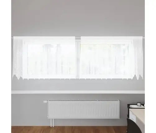 Aizkari Ar Aizkariem Balts 300 X 120 Cm Poliesters Vidaxl