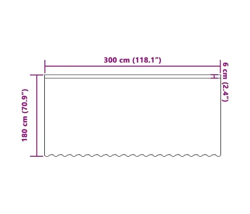 Aizkari Ar Aizkariem Balts 300 X 180 Cm Poliesters Vidaxl