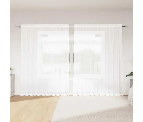 Aizkari Ar Aizkariem Balts 300 X 240 Cm Poliesters Vidaxl