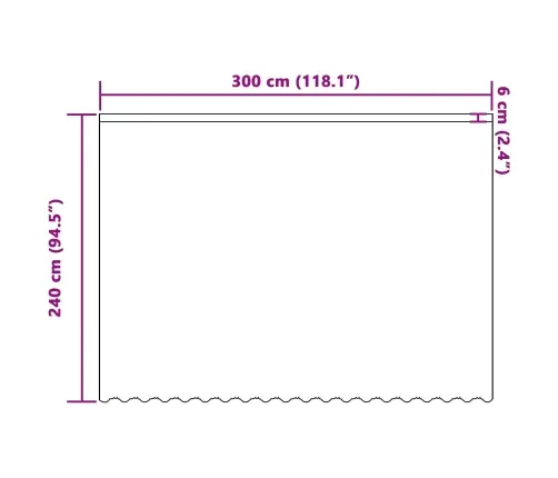 Aizkari Ar Aizkariem Balts 300 X 240 Cm Poliesters Vidaxl