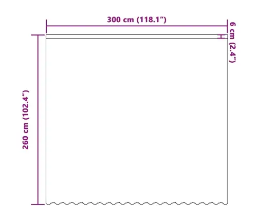 Aizkari Ar Aizkariem Balts 300 X 260 Cm Poliesters Vidaxl