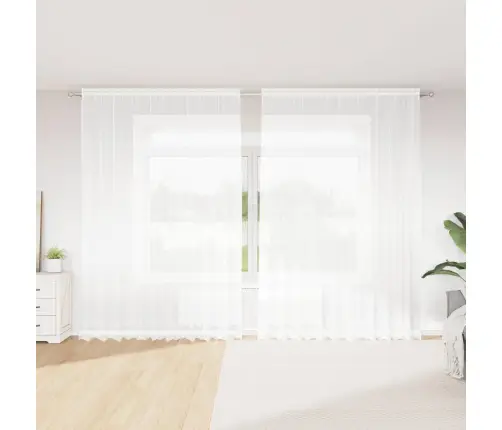 Aizkari Ar Aizkariem Balts 300 X 280 Cm Poliesters Vidaxl