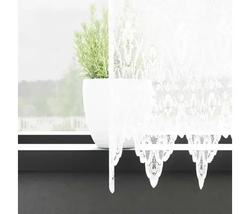 Aizkari Ar Aizkariem Balts 400 X 120 Cm Poliesters Vidaxl