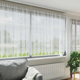 Aizkari Ar Aizkariem Balts 500X100Cm Poliesters Vidaxl