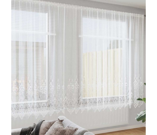 Aizkari Ar Aizkariem Balts 400 X 240 Cm Poliesters Vidaxl