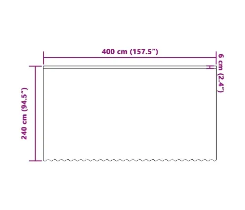 Aizkari Ar Aizkariem Balts 400 X 240 Cm Poliesters Vidaxl
