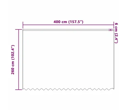 Aizkari Ar Aizkariem Balts 400 X 260 Cm Poliesters Vidaxl