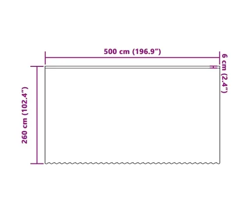 Aizkari Ar Aizkariem Balts 500 X 260 Cm Poliesters Vidaxl