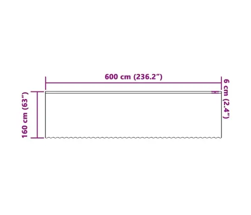 Aizkari Ar Aizkariem Balts 600 X 160 Cm Poliesters Vidaxl