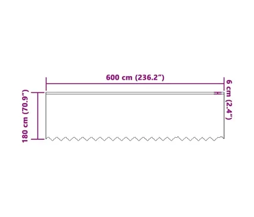 Aizkari Ar Aizkariem Balts 600 X 180 Cm Poliesters Vidaxl
