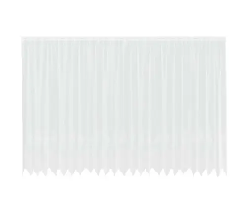 Aizkari Ar Aizkariem Ziedu Raksts Balts 600 X 200 Cm Poliesters Vidaxl