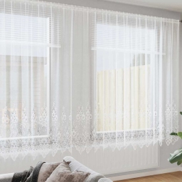 Aizkari Ar Aizkariem Cits Balts 600 X 245 Cm Poliesters Vidaxl