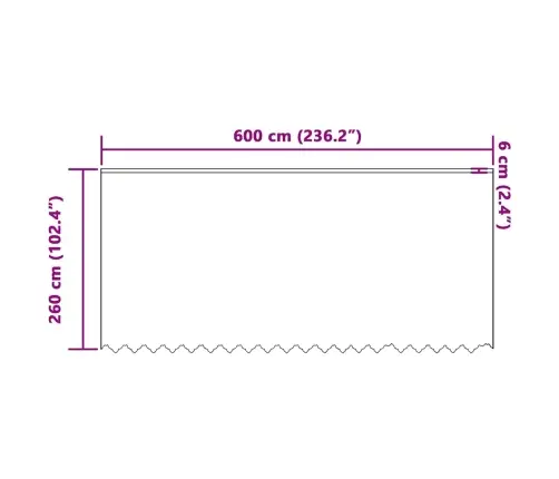 Aizkari Ar Aizkariem Balts 600 X 260 Cm Poliesters Vidaxl