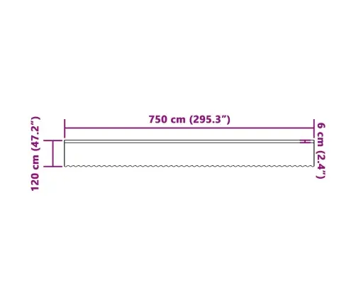 Aizkari Ar Aizkariem Balts 750 X 120 Cm Poliesters Vidaxl