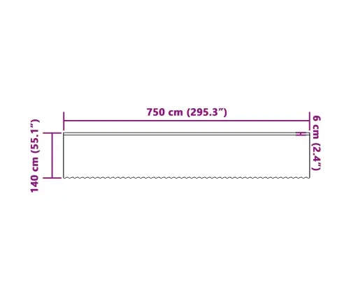 Aizkari Ar Aizkariem Balts 750 X 140 Cm Poliesters Vidaxl