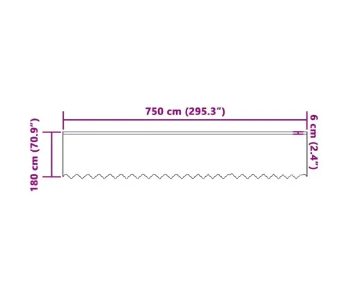 Aizkari Ar Aizkariem Balts 750 X 180 Cm Poliesters Vidaxl