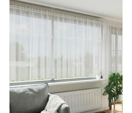 Aizkari Ar Aizkariem Balts 900 X 160 Cm Poliesters Vidaxl