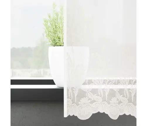 Aizkari Ar Aizkariem Balts 900 X 260 Cm Poliesters Vidaxl