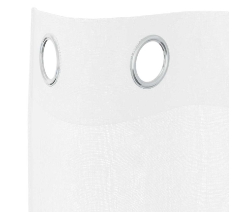 Aizkari Ar Aizkariem 2 Pcs Balta 140 X 245 Cm Poliesters Vidaxl