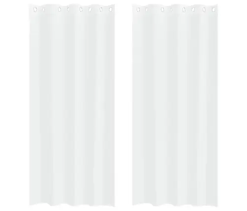 Aizkari Ar Aizkariem 2 Pcs Balta 140 X 245 Cm Poliesters Vidaxl