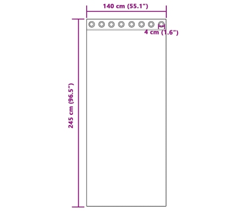 Aizkari Ar Aizkariem 2 Pcs Balta 140 X 245 Cm Poliesters Vidaxl