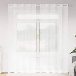 Aizkari Ar Aizkariem 2 Pcs Balts 140X175Cm Poliesters Vidaxl