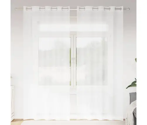 Aizkari Ar Aizkariem 2 Pcs Balta 140 X 260 Cm Poliesters Vidaxl