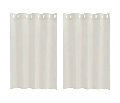 Aizkari Ar Aizkariem 2 Pcs Krēmkrāsa 140 X 140 Cm Poliesters Vidaxl