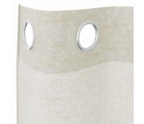 Voile Užuolaida 2 Pcs Kreminė 140X175Cm Poliesteris