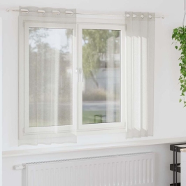 Aizkari Ar Aizkariem 2 Pcs Krēmkrāsa 140X175Cm Poliesters Vidaxl