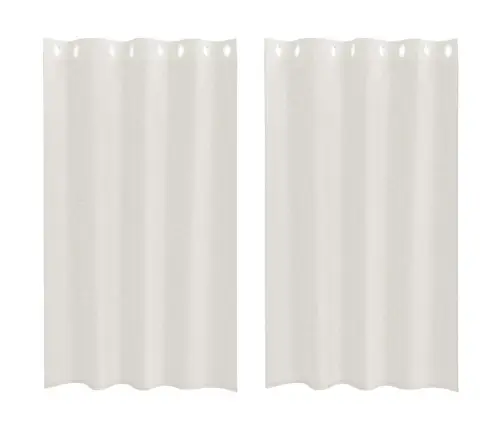 Voile Užuolaida 2 Pcs Kreminė 140X175Cm Poliesteris