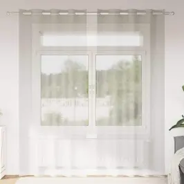 Užuolaidos Su Užuolaidomis 2 Pcs Kreminė 140X175Cm Poliesteris