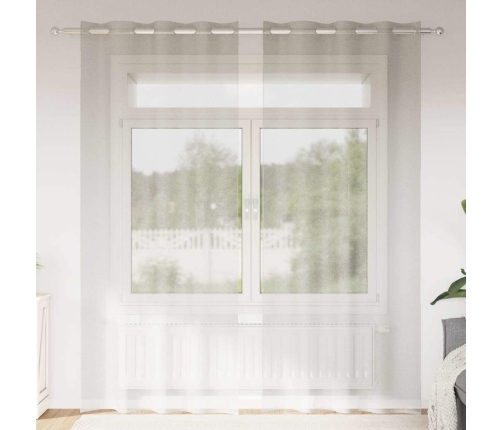 Užuolaidos Su Užuolaidomis 2 Pcs Kreminė 140X175Cm Poliesteris