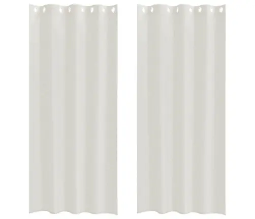 Aizkari Ar Aizkariem 2 Pcs Krēmkrāsa 140 X 260 Cm Poliesters Vidaxl