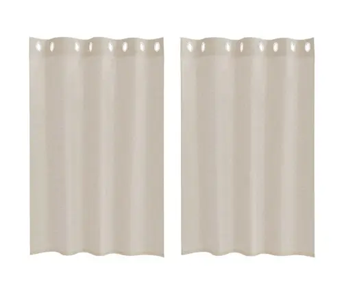 Aizkari Ar Aizkariem 2 Pcs Smiltis 140 X 140 Cm Poliesters Vidaxl Aizkari Ar Aizkariem 2 Pcs Smiltis 140 X 140 Cm Poliesters Vidaxl