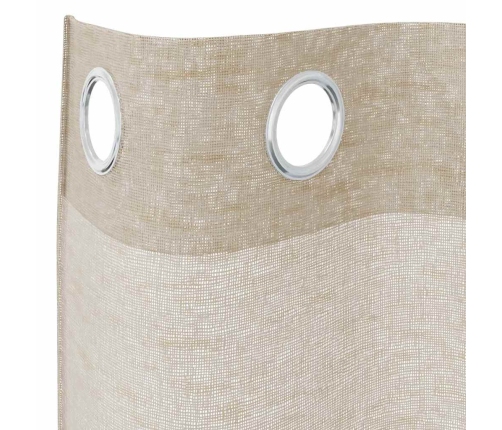 Užuolaidos Su Užuolaidomis 2 Pcs Smėlio 140X175Cm Poliesteris