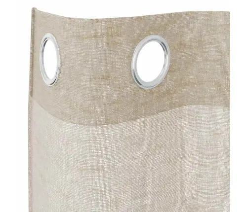 Aizkari Ar Aizkariem 2 Pcs Smiltis 140 X 225 Cm Poliesters Vidaxl