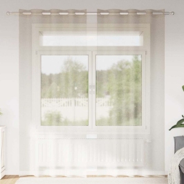 Aizkari Ar Aizkariem 2 Pcs Smilšu 140X175Cm Poliesters Vidaxl